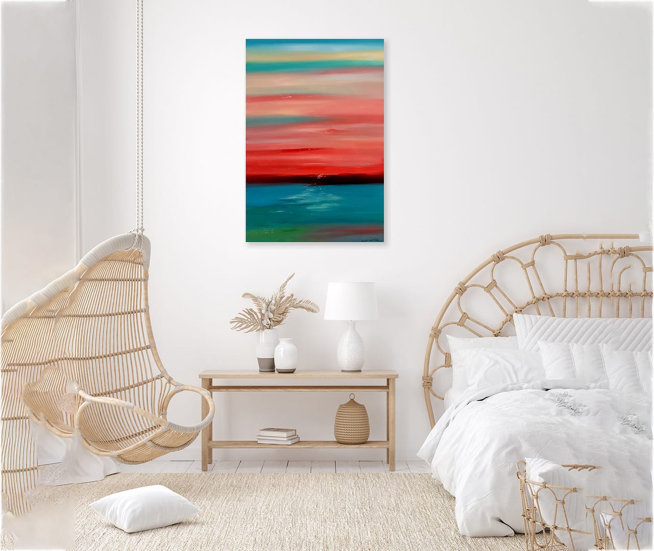 SAINT-MARTIN-DE-BREHAL-116X81-MeSV2 SAINT-MARTIN-DE-BRÉHAL coucher de soleil - peinture abstraite de Gil MAS - 116x81 cm