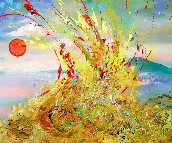 AVURNAV - 50X61 - Peinture abstraite de Gil MAS, peintre contemporain granvillais