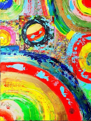 CARRÉ-MENT - 60X80 - Peinture abstraite de Gil MAS, peintre granvillais contemporain