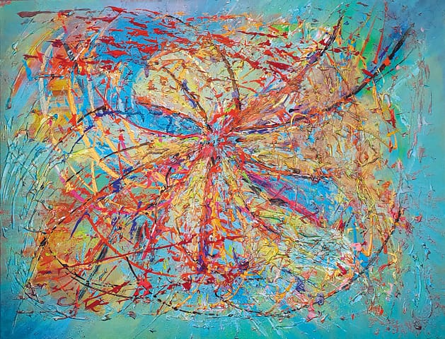 CARROUSEL - 115X90 - Peinture abstraite de Gil MAS, peintre granvillais contemporain