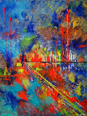 CRIMÉE CHÂTIMENT - 60X80 - Peinture abstraite de Gil MAS peintre granvillais