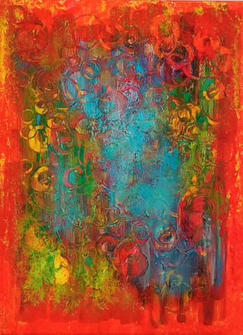 ENGRENAGE - 60X80 - Peinture abstraite de Gil MAS, peintre contemporain granvillais