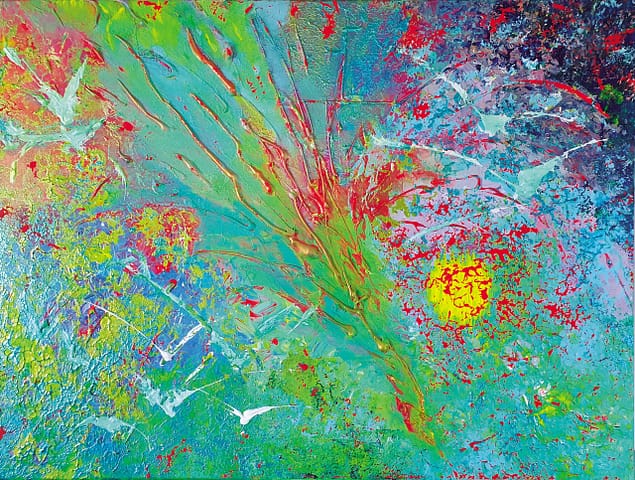 HARPY NEW YEAR - 80X60 - Peinture abstraite de Gil MAS, peintre contemporain granvillais
