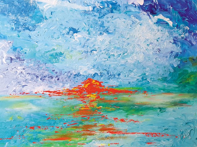 IMPLACABLE - 80X60 - Peinture abstraite de Gil MAS, peintre granvillais contemporain