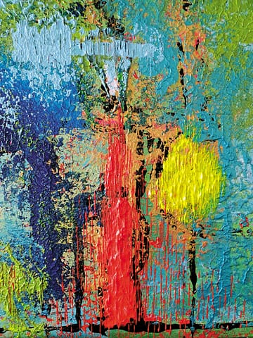 KING ARTHUR - 46X55 - Peinture abstraite de Gil MAS, peintre granvillais contemporain