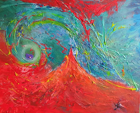 L'ENFER DE DANTE - 80X60 - Peinture abstraite de Gil MAS, peintre granvillais contemporain