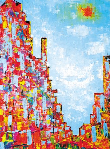 MANHATTAN - 60X80 - Peinture abstraite de Gil MAS, peintre granvillais contemporain