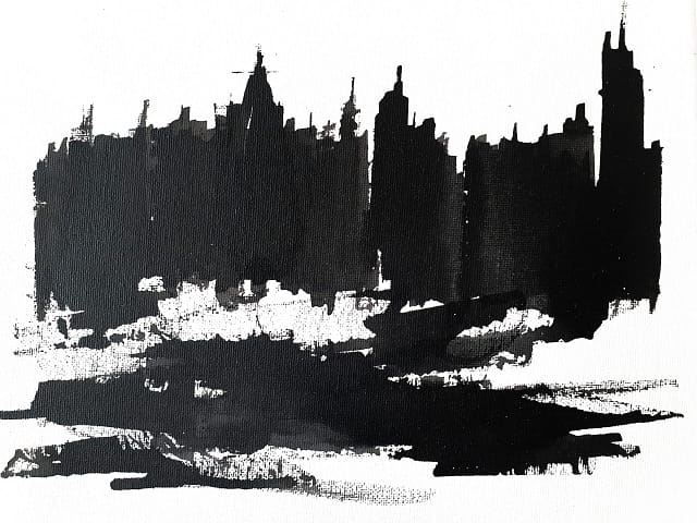 MARÉE BASSE - Peinture abstraite de Gil MAS, peintre granvillais contemporain