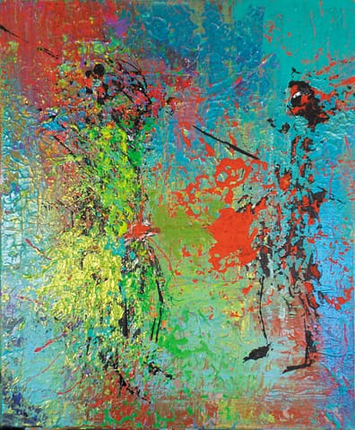 MYTHO - 38X46 - Peinture abstraite de Gil MAS, peintre granvillais contemporain