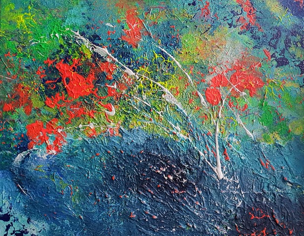 NARCOSE - 60X50 - Peinture abstraite de Gil MAS, peintre granvillais contemporain