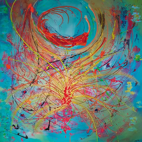 CHRISOULA - 100X100 - Peinture abstraite de Gil MAS