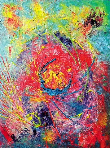 PACAYA - 60X80 - Peinture abstraite de Gil MAS, peintre granvillais contemporain