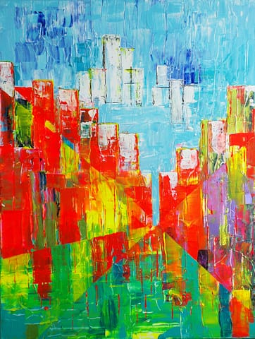 PIETER STUYVESANT DREAM - 60 X80 - Peinture abstraite de Gil MAS, peintre contemporain granvillais
