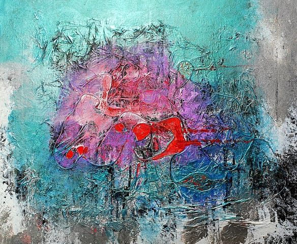 PLENIUM 60X50 - Peinture abstraite de Gil MAS, peintre granvillais contemporain