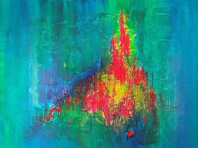 POU(d)LARD - 80 X 60 - Peinture abstraite de Gil MAS, peintre contemporain granvillais