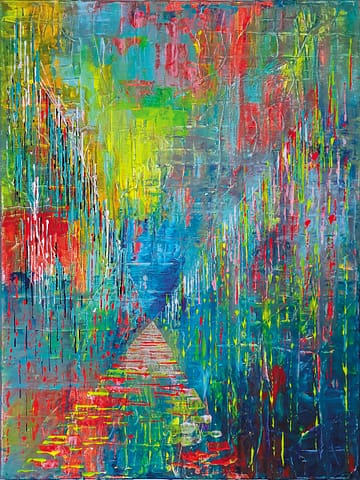 LE CHEMIN DES LARMES - 60X80 - Peinture abstraite de Gil MAS, peintre contemporain granvillais