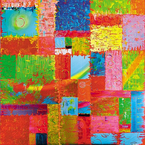 PATCHOULI - 100X100 - Peinture abstraite de Gil MAS, peintre contemporain granvillais