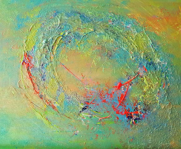 GRAIN BLANC - 46X38 - Peinture abstraite de Gil MAS, peintre contemporain granvillais