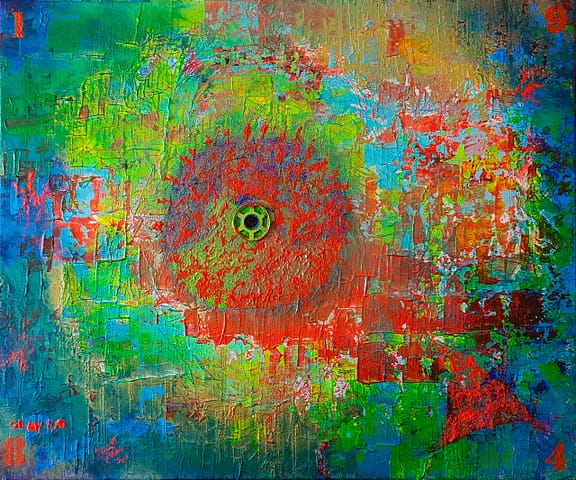 1984 - 60X50 - - Peinture abstraite contemporaine de Gil MAS, peintre granvillais
