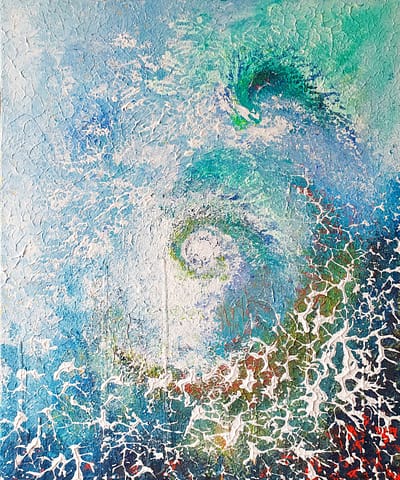 RAZ BLANCHARD - 50X60 - Peinture abstraite de Gil MAS, peintre contemporain granvillais