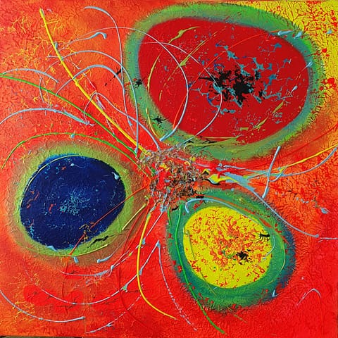 GÉNÉSIS- 80x80 - Gil MAS - Peinture abstraite de Gil MAS, peintre contemporain granvillais