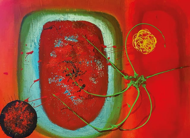 SYMBIOSE-80X60 peinture abstraite de Gil MAS