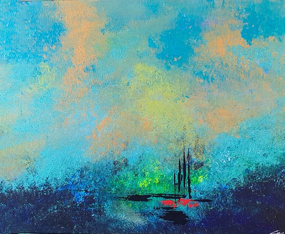 GOLDEN HAZE - 60x50 - Tableau contemporain Gil MAS
