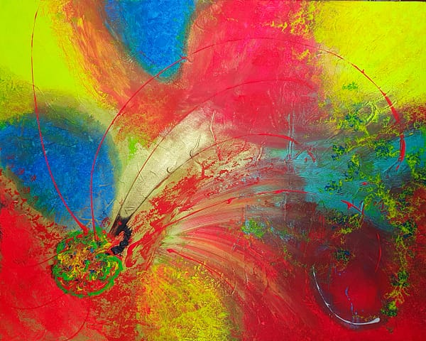 SEX APPLE - 100 x 80 - Peinture abstraite de Gil MAS, peintre contemporain granvillais