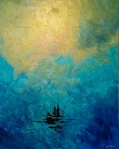 ARMONIA - 80 x 100- Peinture abstraite de Gil MAS, peintre contemporain granvillais