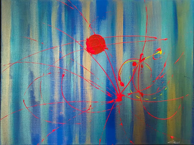 EX-ORBITAL - 80X60 - Peinture abstraite contemporaine de Gil MAS, peintre granvillais