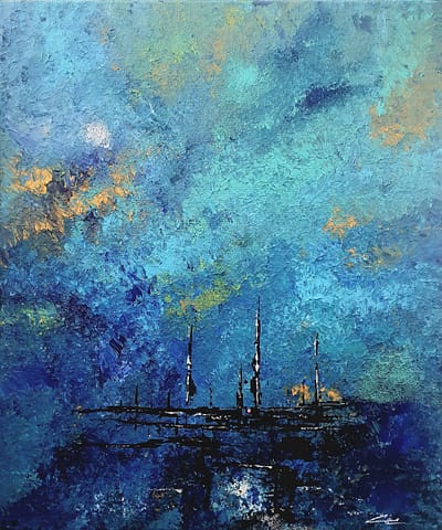 MOON LIGHT SHADOW - 50X60 - Peinture abstraite de Gil MAS