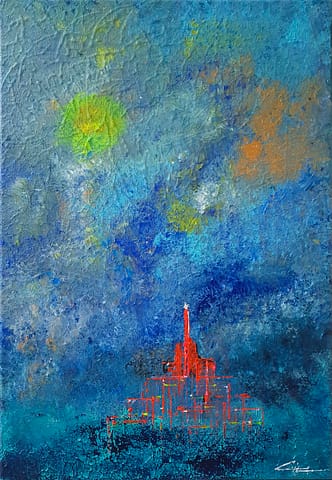VESPERA - 38X55 - Peinture abstraite de Gil MAS