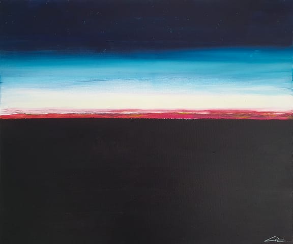L'AUBRORE - 60X50 - Peinture abstraite contemporaine de Gil MAS, peintre granvillais