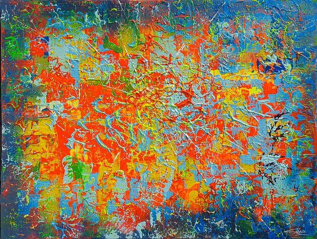 CHROMATOSPHÈRE - 61X46 - Peinture abstraite Gil MAS